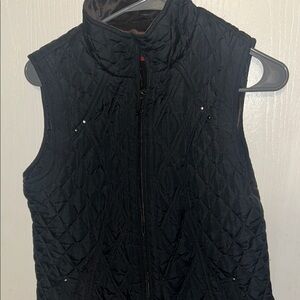 Ellen Tracy Black Quilted Vest